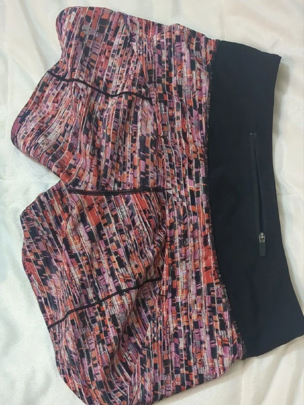 lululemon athletica Multi-Color Patterned Athletic Shorts with Black Waistband